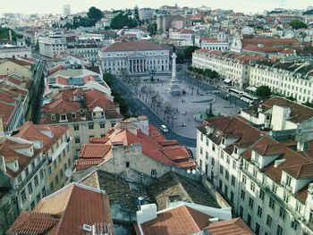 High angle view of townscape