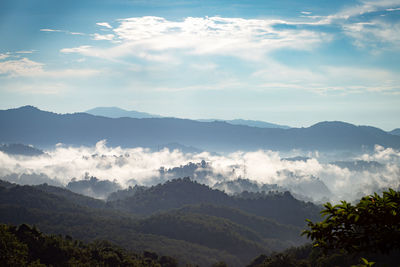 Scenic view of mountains against sky