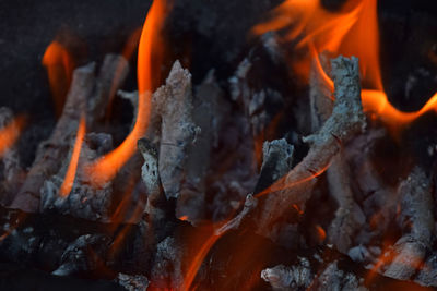 Full frame shot of burning firewood