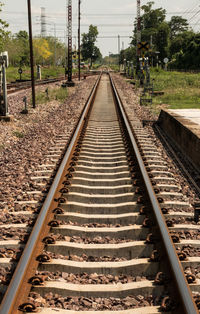 View of railroad tracks against sky