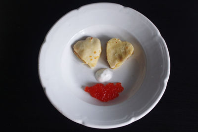 Directly above shot of dessert in plate