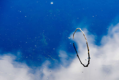 Close-up of water against blue sky