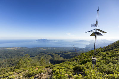 Scenic view of mountains against clear sky