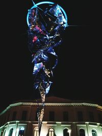 Low angle view of illuminated building