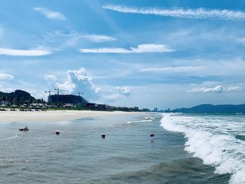 Scenic view of beach against sky