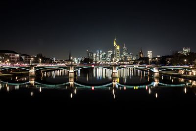 View of illuminated city at night