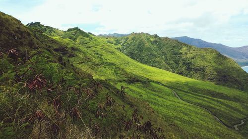 Scenic view of mountains against sky