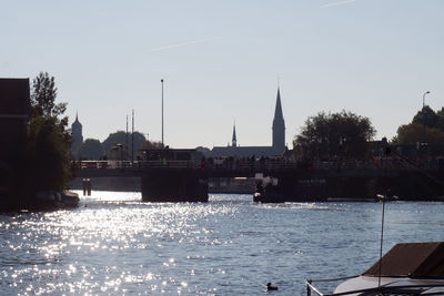 View of calm sea against clear sky