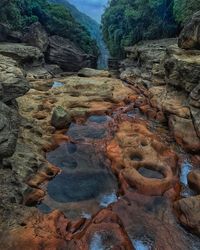 River flowing through rocks