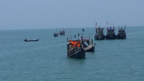 Boats in sea