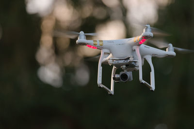 Close-up of airplane flying