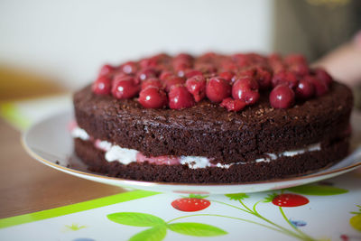 Close-up of cake in plate