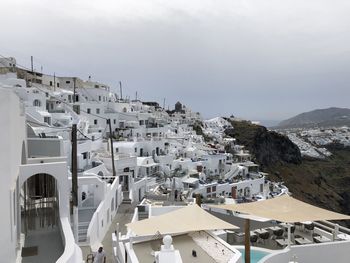 High angle view of townscape against sky