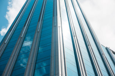 Low angle view of modern building against sky