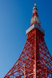 Low angle view of tower against clear sky