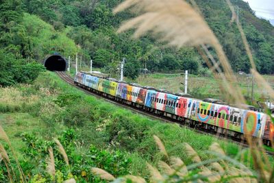 Train on railroad track