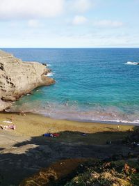 High angle view of beach