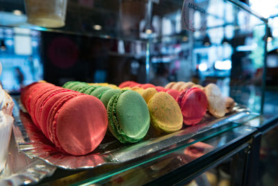 Close-up of multi colored candies for sale