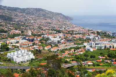 High angle shot of townscape