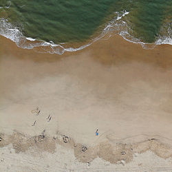 High angle view of beach