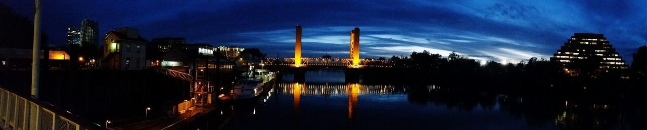 Illuminated city at night