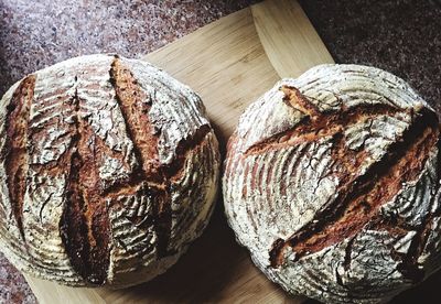 Breads on cutting board