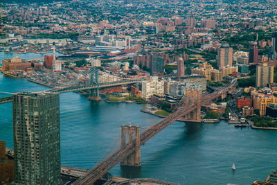 High angle view of bridge over river