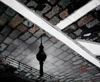 High angle view of buildings in city