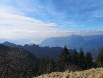 Scenic view of mountains against sky