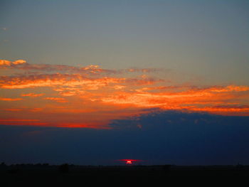 Scenic view of silhouette landscape against sky during sunset