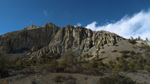 Panoramic view of rock formations against sky