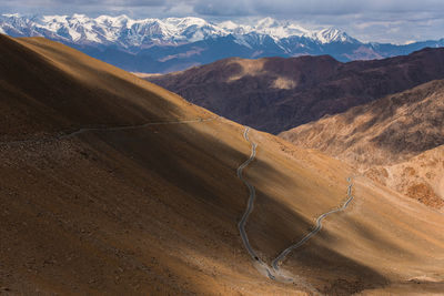 Scenic view of snowcapped mountains