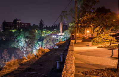 View of illuminated city at night