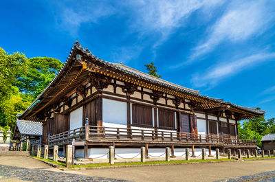 Traditional building against blue sky