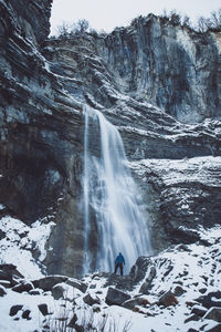 Scenic view of waterfall