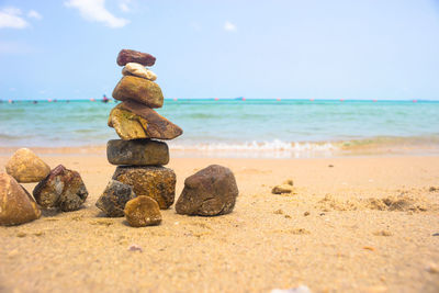 Full length of man on beach against sky