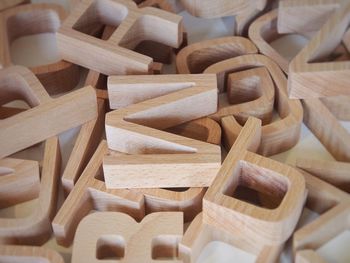 Full frame shot of wooden letters