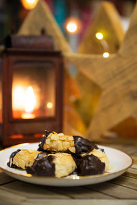 Close-up of cake on table