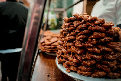 Close-up of dessert on table