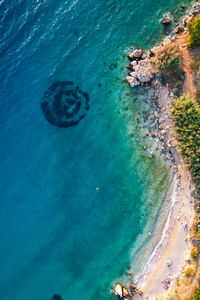 High angle view of beach