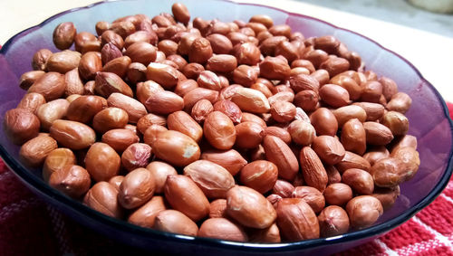 High angle view of eggs in container