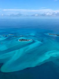 Aerial view of sea against sky