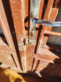 High angle view of wet glass door