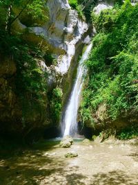 Scenic view of waterfall