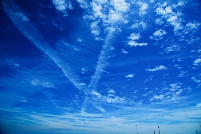 Vapor trail in blue sky