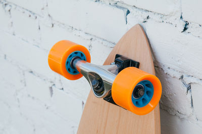 High angle view of toy car on snow