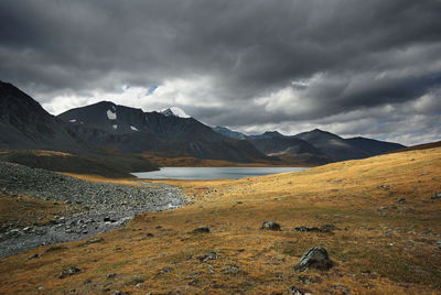 Scenic view of mountains against sky