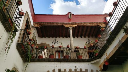 Low angle view of built structure against sky