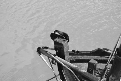 High angle view of nautical vessel on water