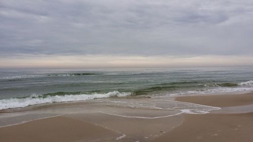 Scenic view of beach against sky